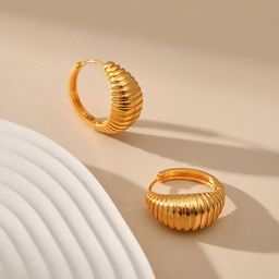 Just Lil Things Contemporary Shaped Hoop Earrings-34