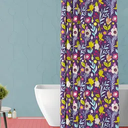 ArtzFolio Purple & Yellow Printed Waterproof Shower Curtain-image-96