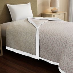 Boutique Living India White & Green Floral Single Bed Dohar-image-86