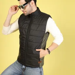 Rigo Men Mock Collar Colourblocked Casual Water Resistant Gilet Jacket-picture-49