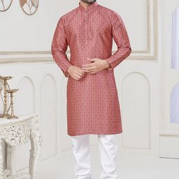 OUTLUK Men Printed Regular Pure Silk Kurta with Pyjamas-picture-15