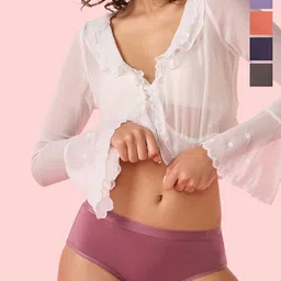 Enamor Women Pack Of 5 Low-Wise Hipster Briefs-picture-36