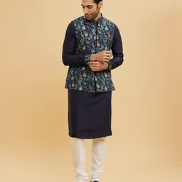 Twamev Men Regular Sequinned Kurta with Churidar And Jacket-picture-41
