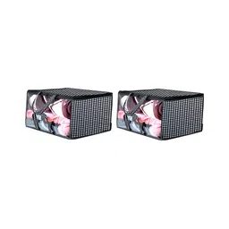 Stylista White & Black 2 Pieces Checked Water Resistant Zippered Multi-Utility Organisers-image-81