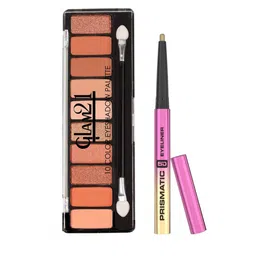 GLAM21 Set Of 2 Eyeshadow Palette - Mystique With Prismatic 5D Eyeliner - Mirage-30