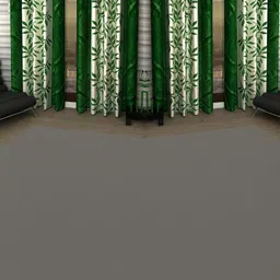 BELLA TRUE 213 cm (7 ft) Polyester Semi Transparent Door Curtain (Pack Of 4) (Floral, Green)-image-96