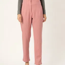 Zastraa Women Smart Slim Fit High-Rise Pleated Trousers-image-7