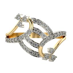 VALANOVA Yellow Gold Plated Sterling Silver 0.45 Ct Lab Grown Diamond Ring-image-50