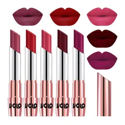 VOLO Set Of 5 Creme Matte Lipstick-3.5 g Each-Cherry, Tomato Red, Pink, Maroon, Magenta-image-37
