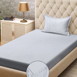 Myntra Elegant Homes Book Fold Grey 300 TC Single Bedsheet Set 2.25 x 1.5 m-image-72