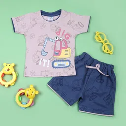 V-MartInfants Printed Pure Cotton T-shirt With Shorts-image-24