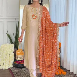 Siya Fashion Floral Yoke Design Thread Work Straight Kurta With Trousers & Dupatta-picture-57