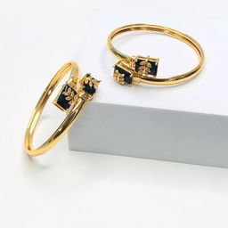 Anouk Set Of 2 18k Gold-Plated American Diamond Kada Bracelet-8