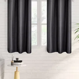 Home Centre Aldeco Grey 2 Pieces Black Out Window Curtains-29