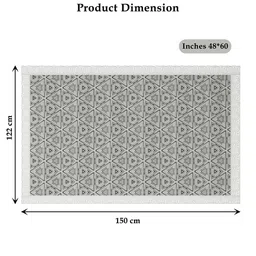 Kuber Industries Grey & Black Geometric Printed Waterproof 4-Seater Table Cover image 2
