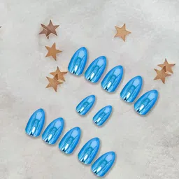 PRIVIU Set Of 12 Reusable Chromatic Nail With Application Kit - Electric Blue-15