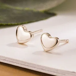 MYKI Stainless Steel Gold-Plated Heart Shaped Studs-10