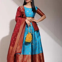 Payu Semi-Stitched Lehenga & Unstitched Blouse With Dupatta-picture-15