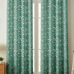 B' Decorlish Blue & White Set of 2 Ethnic Motifs Long Door Curtain-20
