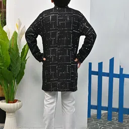 BT DEZINES Boys Embroidered Regular Mirror Work Kurta with Pyjamas & image 4