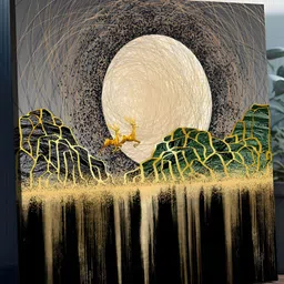RANDOM Green & Yellow 1 Piece Canvas Abstract Wall Paintings-image-17