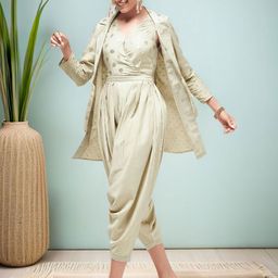 Pannkh Women Printed Basic Jumpsuit With Stylish Jacket-image-36