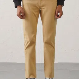 Minus One Men Slim Fit Chinos Trousers-image-52