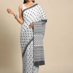 BUTA BUTI Floral Pure Cotton Printed Saree-image-54