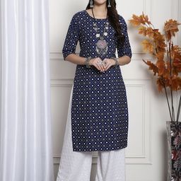7Threads Women Ethnic Motifs Printed Floral Crepe Kurta-picture-14