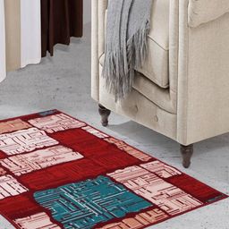 MODEFE Rust Abstract Anti-Skid Nylon Carpet-image-9