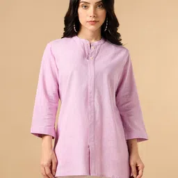 COTTONS DAILY Mandarin Collar Cotton Straight Kurta-picture-50