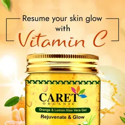 CARET ORGANIC Set Of 3 Orange & Lemon Aloevera Gel For Rejuvenate & Glow-100g Each image 3