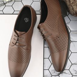 House of Pataudi Men Textured Lace-Ups Formal Derbys-picture-30