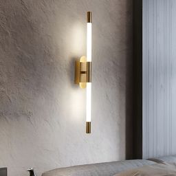 DENICRAAS Gold-Toned & White Metal Contemporary Cylinder Shaped Wall Lamp-image-32