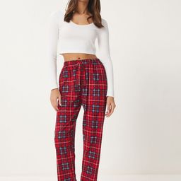 Happiness istanbul Checked Pure Cotton Straight-Leg Lounge Pants-image-58