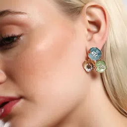 SOHI The Small Lilypad Gold-Plated Studs image 1