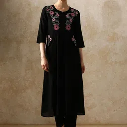 Moara Solid Embroidered Cotton Kurta & Trouser Sets-picture-30