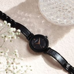 French Connection Women Printed Dial & Textured Straps Analogue Watch FCN0108BBM-13