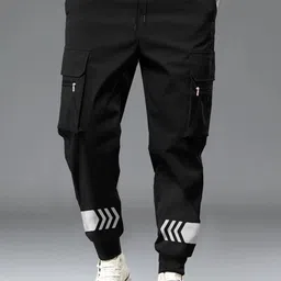 TRIPR Men Printed Mid-Rise Cargo Joggers-image-18