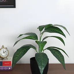 ARICK DECOR Green 1 Pieces Croton Artificial Plant With Pot-image-51