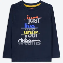 ariel Boys Typography Printed Round Neck Cotton T-shirt-20