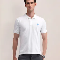 U.S. Polo Assn. Men Solid Polo Collar Cotton T-shirt-picture-40