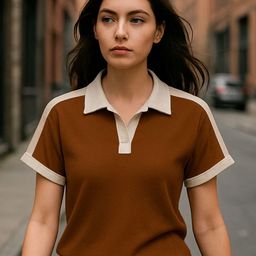 Genzy Colourblocked Short Sleeves Polo Collar T-shirt-image-47
