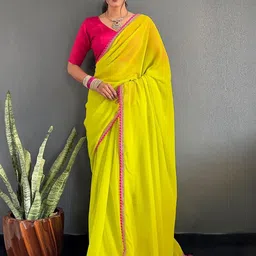 KALINI Georgette Saree With Unstitched Blouse-picture-36