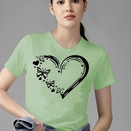 Parona Women Printed Raw Edge T-shirt-image-44