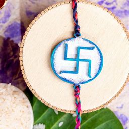 Look and Adorn Unisex Blue Thread Rakhi-image-54