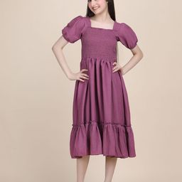 DEKLOOK Puff Sleeve Crepe Formal Fit & Flare Dress-image-21