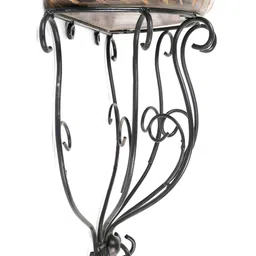 Indianshelf Black & Brown Wooded Wall Hanging Plant Holder Bracket image 3