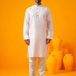 SOJANYA Geometric Embroidered Band Collar Thread Work Straight Kurta With Pyjama-image-29