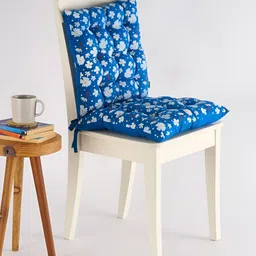 SKANDA FAB 2Pc Blue & White Floral Printed 100% Cotton Chair Pad-15